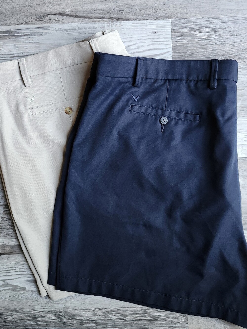 Callaway Golf Shorts Lot 2 Mens 50B Big Tall Performance Stretch Navy Khaki
